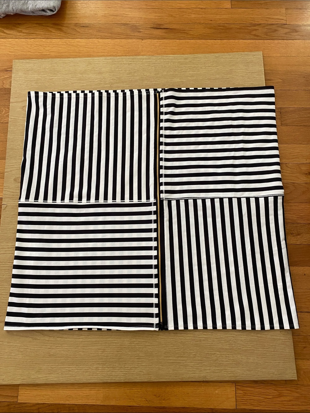 lululemon athletica Black & White Striped Infinity Scarf with Gold Accent